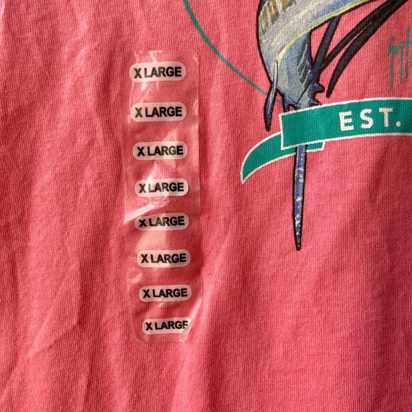Guy Harvey Fishing T-Shirt Swordfish Womens Size XL Pink Lemonade Cayman Islands - Picture 9 of 15